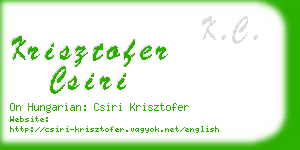 krisztofer csiri business card